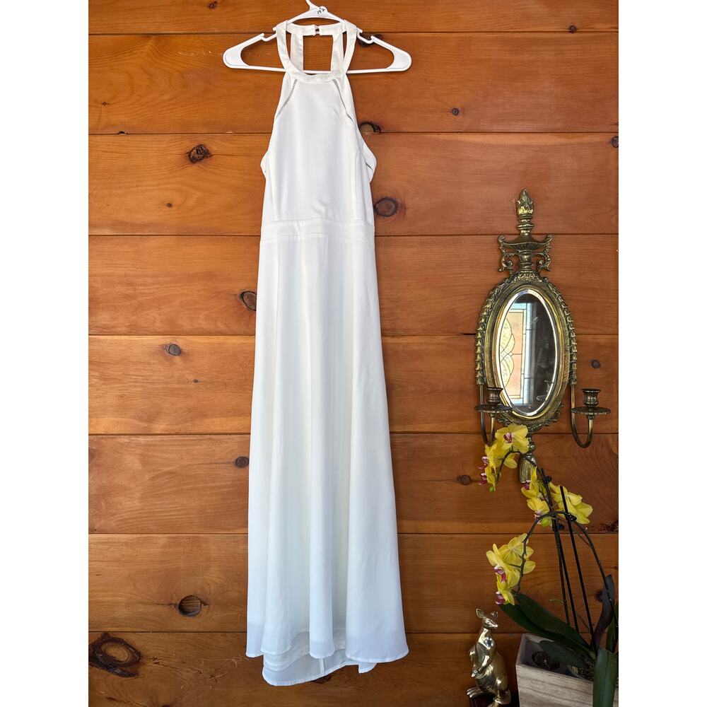 NWT Lulus Summer Dream White Midi Dress Open Back Cocktail Beachy Classy Size L - Picture 3 of 8